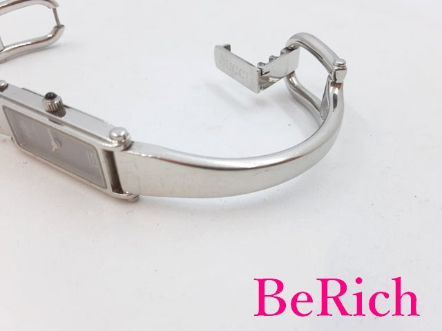 グッチ GUCCI レディース 腕時計 バングル ウォッチ 1500 YA015532 グレー 文字盤 SS ブレス レクタンギュラー アナログ クォーツ QZ 【中古】【送料無料】 bt2749