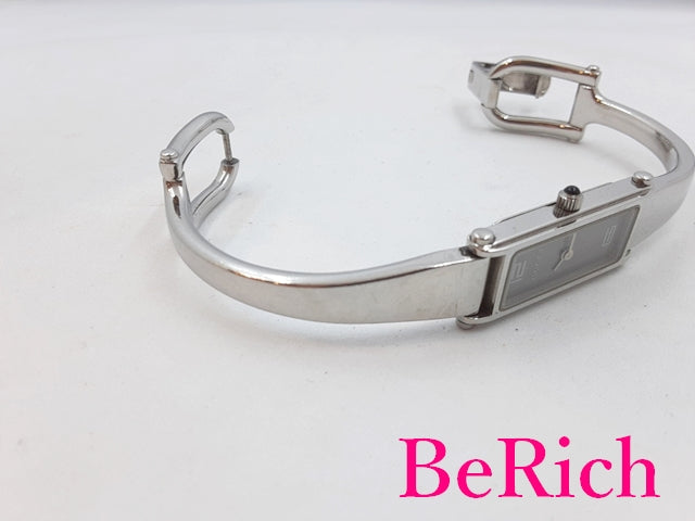 グッチ GUCCI レディース 腕時計 バングル ウォッチ 1500 YA015532 グレー 文字盤 SS ブレス レクタンギュラー アナログ クォーツ QZ 【中古】【送料無料】 bt2749