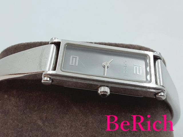グッチ GUCCI レディース 腕時計 バングル ウォッチ 1500 YA015532 グレー 文字盤 SS ブレス レクタンギュラー アナログ クォーツ QZ 【中古】【送料無料】 bt2749
