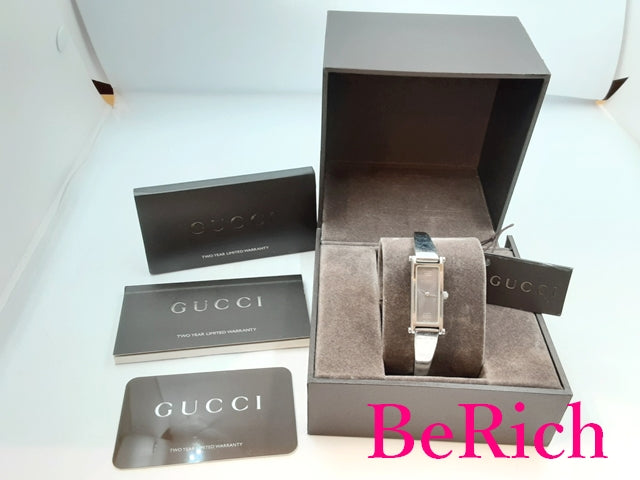 グッチ GUCCI レディース 腕時計 バングル ウォッチ 1500 YA015532 グレー 文字盤 SS ブレス レクタンギュラー アナログ クォーツ QZ 【中古】【送料無料】 bt2749