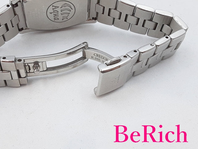 セイコー SEIKO クレドール アクア レディース 腕時計 4J81-0AE0 ホワイト シルバー 文字盤 SS ブレス アナログ クォーツ QZ ウォッチ CREDOR 【中古】【送料無料】 bt2838