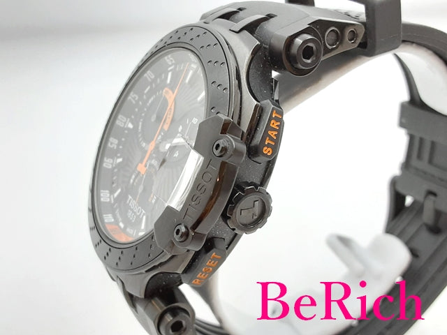 美品 ティソ TISSOT Tレース 2018 クロノグラフ メンズ 腕時計 デイト T115.417.37.061.05 黒 ブラック 文字盤 SS ラバー ブレス アナログ クォーツ QZ ウォッチ T-RACE 【中古】【送料無料】bt2876