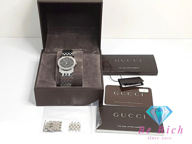 グッチ GUCCI レディース 腕時計 5200L.1 ラウンド 黒 ブラック シルバー SS ブレス アナログ クォーツ QZ ウォッチ 【中古】【送料無料】 bt3119