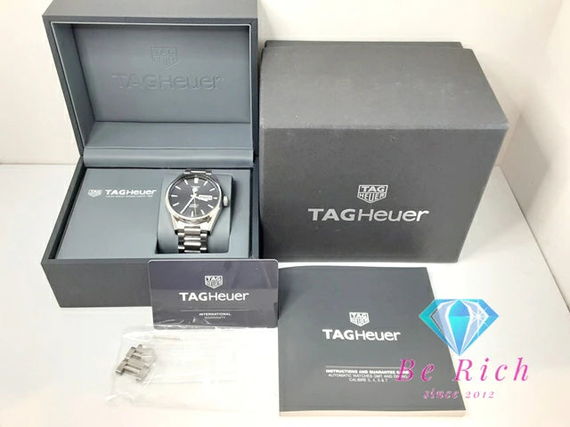 タグホイヤー TAG HEUER カレラ キャリバー5 自動巻き メンズ 腕時計 デイデイト WAR201-A ブラック 黒 シルバー SS ブレス ロゴ アナログ AT オートマ ウォッチ WAR201A.BA0723 CARRERA 【中古】【送料無料】 bt3272