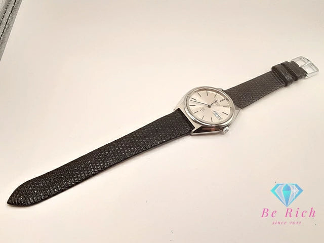 OH 仕上げ 済 グランド セイコー Grand Seiko ハイビート 5646-7010 自動巻き メンズ 腕時計 デイデイト シルバー ブラック 黒 SS レザー ブレス AT オートマ アナログ ウォッチ GS 56GS アンティーク 【中古】【送料無料】 bt3276