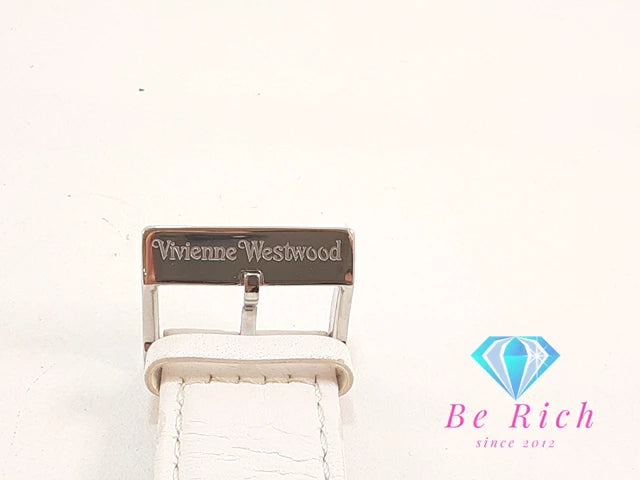 ヴィヴィアン ウエストウッド Vivienne Westwood レディース 腕時計 VV020WH タータン チェック マルチ カラー ホワイト 白 SS レザー オーヴ ロゴ アナログ クォーツ QZ ウォッチ ORB ユニセックス メンズ 【中古】【送料無料】 bt3279