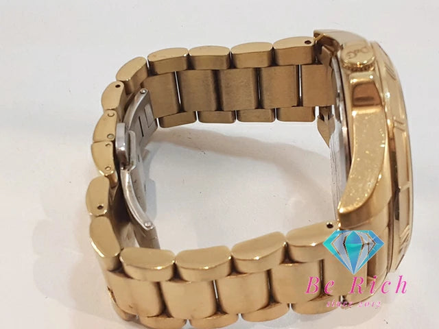 ドルチェ & ガッパーナ Dolce & Gabbana D&G シャモニ メンズ 腕時計 デイデイト ブラック 黒 SS GP ブレス ロゴ アナログ クオーツ QZ ウォッチ Chamonix 【中古】【送料無料】 bt3293