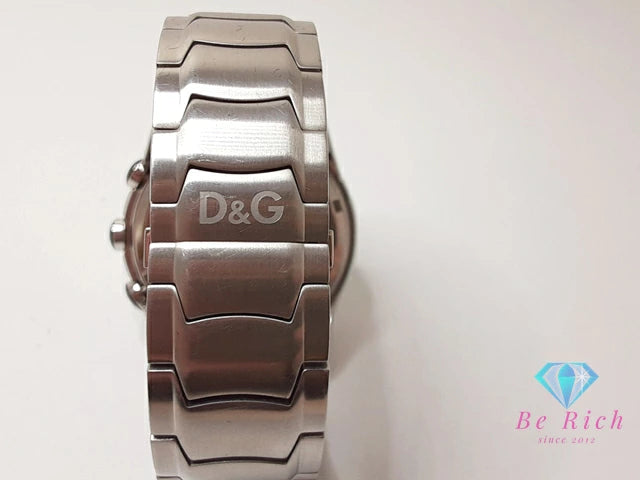 ドルチェ & ガッバーナ Dolce & Gabbana サンドパイパー クロノグラフ メンズ 腕時計 デイト 37.9770123 グレー シルバー SS ブレス ロゴ アナログ クオーツ QZ ウォッチ D&G 【中古】【送料無料】 bt3375