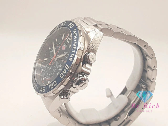 美品 タグホイヤー TAG HEUER フォーミュラ 1 クロノグラフ CAZ1014 メンズ 腕時計 デイト 200M 防水 青 ブルー シルバー SS ブレス クォーツ QZ ウォッチ FORMULA 【中古】【送料無料】 bt3377