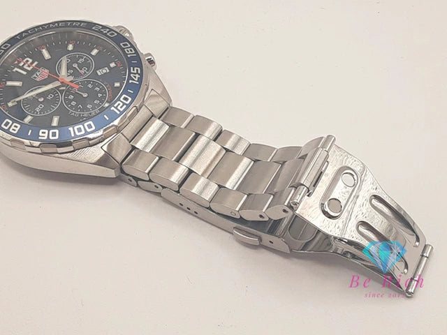 美品 タグホイヤー TAG HEUER フォーミュラ 1 クロノグラフ CAZ1014 メンズ 腕時計 デイト 200M 防水 青 ブルー シルバー SS ブレス クォーツ QZ ウォッチ FORMULA 【中古】【送料無料】 bt3377