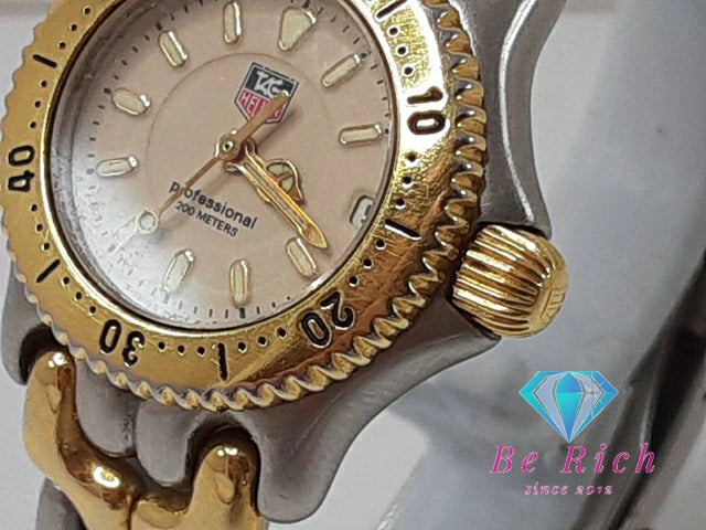 タグホイヤー TAG HEUER セル プロフェッショナル 200M レディース 腕時計 デイト WG1421-0 アイボリー シルバー ゴールド SS GP ブレス アナログ クォーツ QZ ウォッチ Professional 【中古】【送料無料】 bt3378