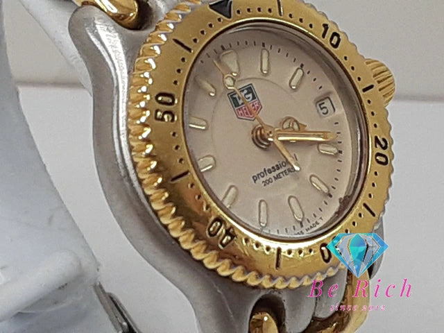 タグホイヤー TAG HEUER セル プロフェッショナル 200M レディース 腕時計 デイト WG1421-0 アイボリー シルバー ゴールド SS GP ブレス アナログ クォーツ QZ ウォッチ Professional 【中古】【送料無料】 bt3378