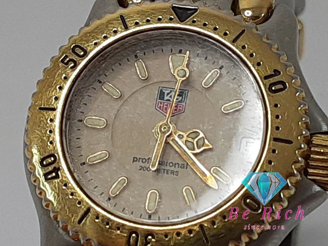 タグホイヤー TAG HEUER セル プロフェッショナル 200M レディース 腕時計 デイト WG1421-0 アイボリー シルバー ゴールド SS GP ブレス アナログ クォーツ QZ ウォッチ Professional 【中古】【送料無料】 bt3378