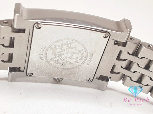 エルメス HERMES Hウォッチ ダイヤ ベゼル レディース 腕時計 HH1.230.271 アイボリー シルバー SS ブレス ロゴ アナログ クォーツ QZ ウォッチ 【中古】【送料無料】 bt3380