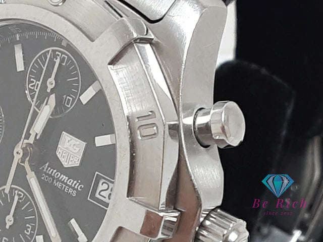 タグ ホイヤー TAG HEUER エクスクルーシブ クロノグラフ 自動巻き メンズ 腕時計 デイト CN2111.BA0339 黒 ブラック シルバー SS ブレス ロゴ アナログ オートマ AT ウォッチ 【中古】【送料無料】 bt3382