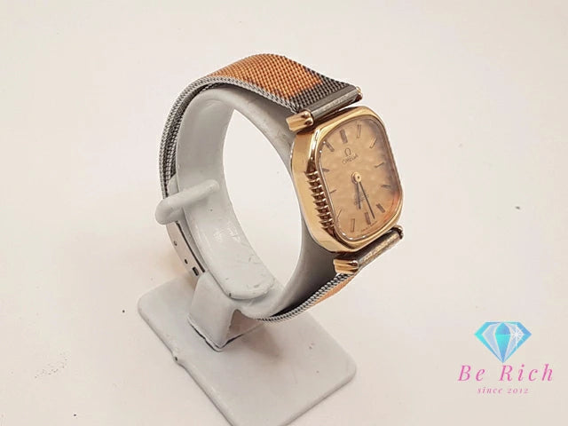 オメガ OMEGA デ ヴィル 591.0091 レディース 腕時計 スクエア ゴールド シルバー SS GP ブレス アナログ クォーツ QZ ウォッチ プッシュ リューズ 竜頭 DE VILLE デビル アンティーク ヴィンテージ 【中古】【送料無料】 bt3383