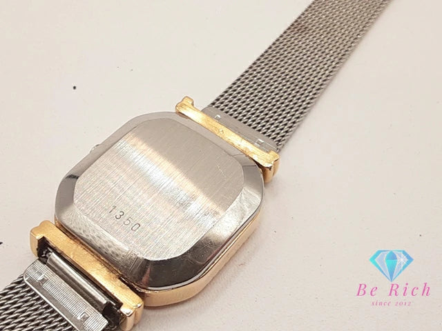 オメガ OMEGA デ ヴィル 591.0091 レディース 腕時計 スクエア ゴールド シルバー SS GP ブレス アナログ クォーツ QZ ウォッチ プッシュ リューズ 竜頭 DE VILLE デビル アンティーク ヴィンテージ 【中古】【送料無料】 bt3383