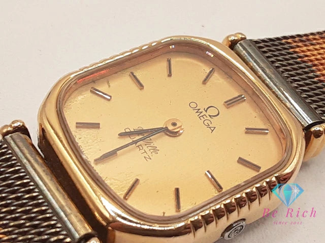オメガ OMEGA デ ヴィル 591.0091 レディース 腕時計 スクエア ゴールド シルバー SS GP ブレス アナログ クォーツ QZ ウォッチ プッシュ リューズ 竜頭 DE VILLE デビル アンティーク ヴィンテージ 【中古】【送料無料】 bt3383