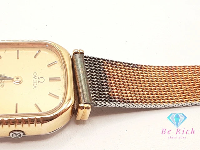オメガ OMEGA デ ヴィル 591.0091 レディース 腕時計 スクエア ゴールド シルバー SS GP ブレス アナログ クォーツ QZ ウォッチ プッシュ リューズ 竜頭 DE VILLE デビル アンティーク ヴィンテージ 【中古】【送料無料】 bt3383
