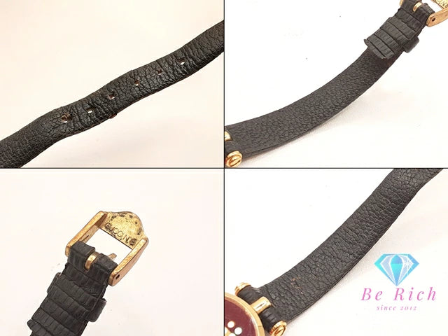 グッチ GUCCI レディース 腕時計 シェリー ウェブ ゴールド 黒 ブラック SS レザー アナログ クォーツ QZ ヴィンテージ アンティーク オールド 【中古】 bt3384