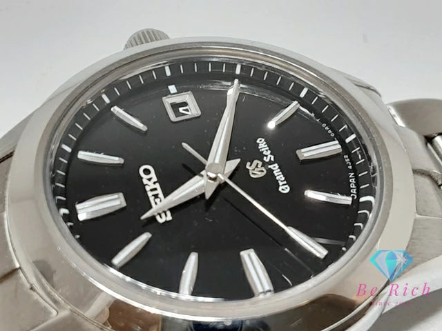 グランド セイコー Grand Seiko レディース 腕時計 デイト STGF055 4J52-0AA1 黒 ブラック シルバー SS ブレス アナログ クオーツ QZ ウォッチ GS 【中古】【送料無料】 bt3392
