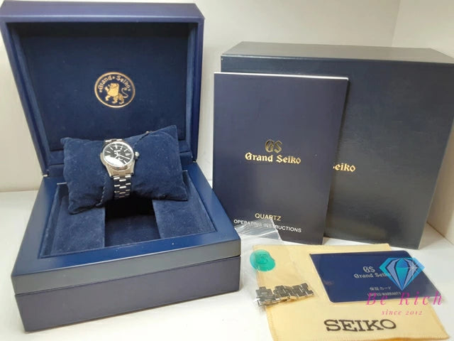 グランド セイコー Grand Seiko レディース 腕時計 デイト STGF055 4J52-0AA1 黒 ブラック シルバー SS ブレス アナログ クオーツ QZ ウォッチ GS 【中古】【送料無料】 bt3392