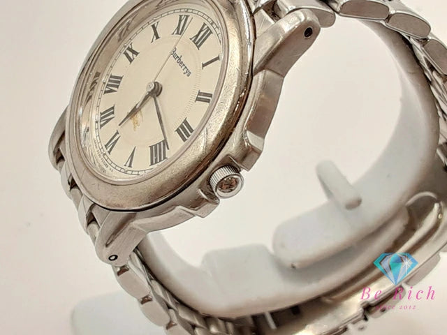 バーバリー BURBERRY レディース 腕時計 5530-F51693 白 ホワイト シルバー SS ブレス ロゴ アナログ クォーツ QZ ウォッチ Burberrys 【中古】【送料無料】 bt3394