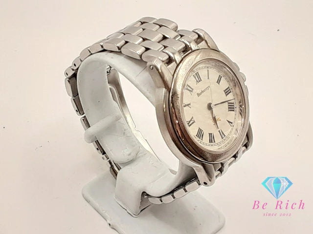 バーバリー BURBERRY レディース 腕時計 5530-F51693 白 ホワイト シルバー SS ブレス ロゴ アナログ クォーツ QZ ウォッチ Burberrys 【中古】【送料無料】 bt3394