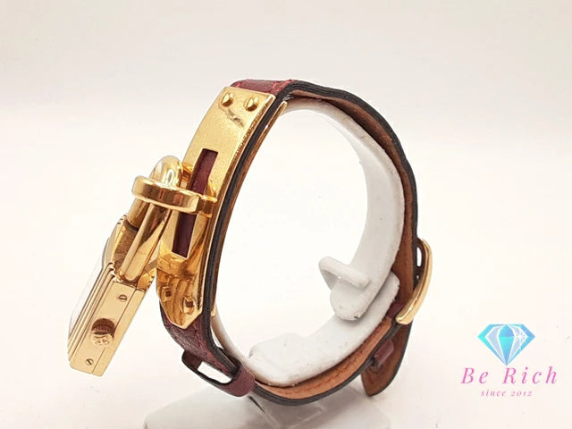 エルメス HERMES Kelly ケリー ウォッチ レディース 腕時計 KE1.201 赤 レッド ゴールド SS GP レザー ブレス ロゴ アナログ クォーツ QZ ウォッチ 【中古】【送料無料】 bt3400