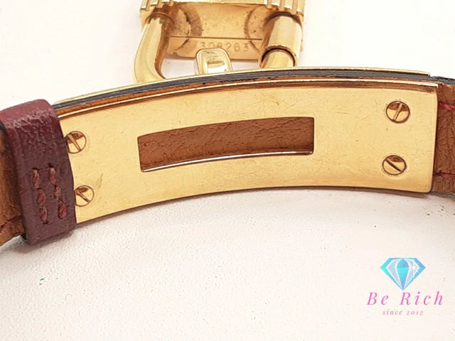 エルメス HERMES Kelly ケリー ウォッチ レディース 腕時計 KE1.201 赤 レッド ゴールド SS GP レザー ブレス ロゴ アナログ クォーツ QZ ウォッチ 【中古】【送料無料】 bt3400