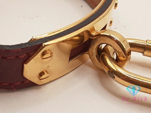 エルメス HERMES Kelly ケリー ウォッチ レディース 腕時計 KE1.201 赤 レッド ゴールド SS GP レザー ブレス ロゴ アナログ クォーツ QZ ウォッチ 【中古】【送料無料】 bt3400