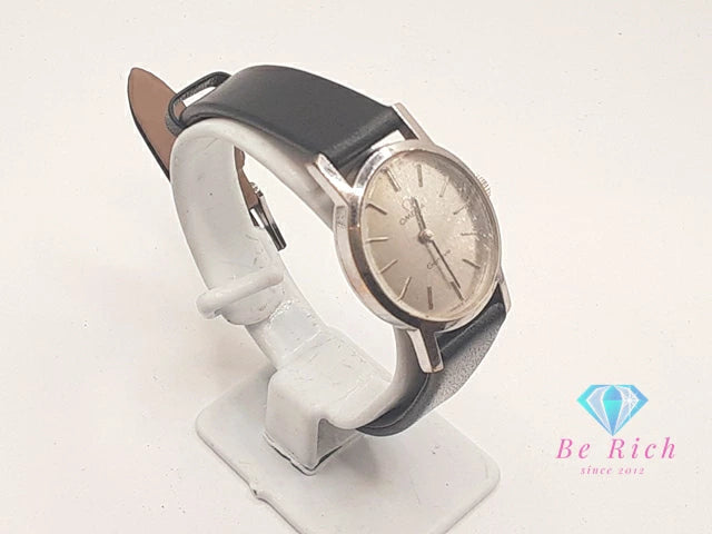 オメガ OMEGA ジュネーブ 625 手巻き レディース 腕時計 オーバル シルバー ブラック 黒 SS レザー ブレス アナログ ウォッチ ヴィンテージ アンティーク Geneve 【中古】【送料無料】 bt3409