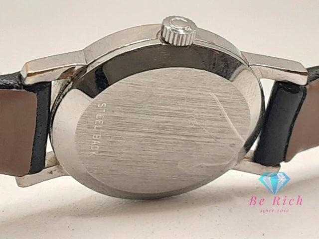 オメガ OMEGA ジュネーブ 625 手巻き レディース 腕時計 オーバル シルバー ブラック 黒 SS レザー ブレス アナログ ウォッチ ヴィンテージ アンティーク Geneve 【中古】【送料無料】 bt3409