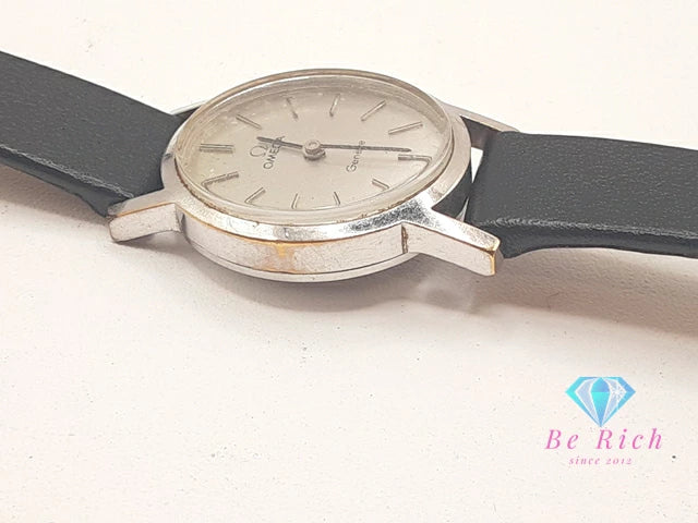 オメガ OMEGA ジュネーブ 625 手巻き レディース 腕時計 オーバル シルバー ブラック 黒 SS レザー ブレス アナログ ウォッチ ヴィンテージ アンティーク Geneve 【中古】【送料無料】 bt3409