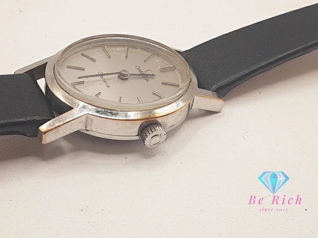 オメガ OMEGA ジュネーブ 625 手巻き レディース 腕時計 オーバル シルバー ブラック 黒 SS レザー ブレス アナログ ウォッチ ヴィンテージ アンティーク Geneve 【中古】【送料無料】 bt3409