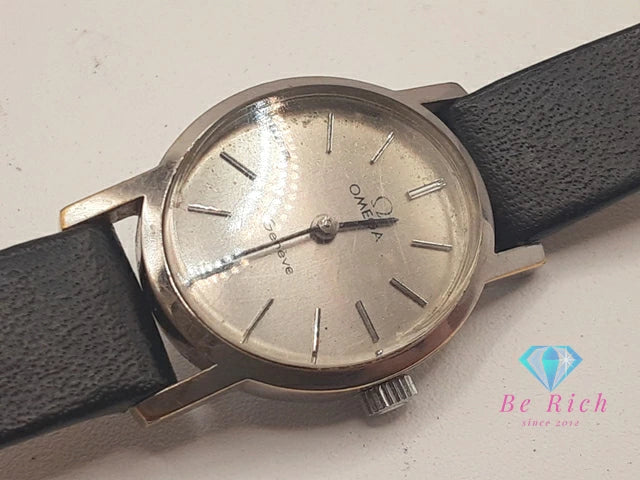 オメガ OMEGA ジュネーブ 625 手巻き レディース 腕時計 オーバル シルバー ブラック 黒 SS レザー ブレス アナログ ウォッチ ヴィンテージ アンティーク Geneve 【中古】【送料無料】 bt3409