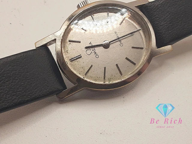 オメガ OMEGA ジュネーブ 625 手巻き レディース 腕時計 オーバル シルバー ブラック 黒 SS レザー ブレス アナログ ウォッチ ヴィンテージ アンティーク Geneve 【中古】【送料無料】 bt3409
