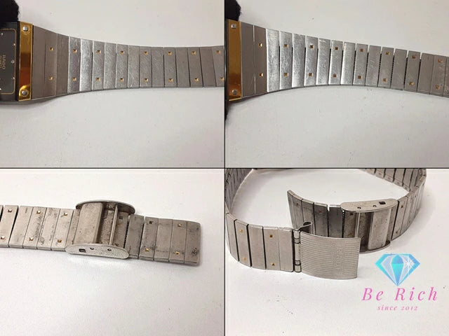 ラドー RADO ダイアスター メンズ 腕時計 デイト 129.0155.3 スクエア 黒 ブラック SS ブレス アナログ クォーツ QZ ウォッチ DIASTAR ダイヤスター 【中古】【送料無料】 bt3413