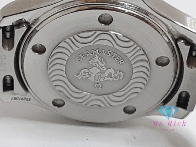 オメガ OMEGA シーマスター 300 レディース 腕時計 デイト 2582.80 紺 ネイビー ブルー シルバー SS ブレス アナログ クオーツ QZ ウォッチ Seamaster 【中古】【送料無料】 bt3414