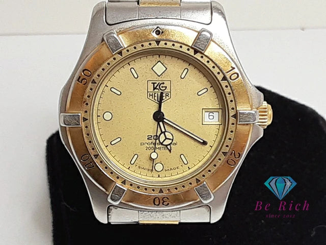 タグホイヤー TAG HEUER プロフェッショナル 2000 964.006 腕時計 デイト ゴールド シルバー SS ブレス アナログ クオーツ QZ ウォッチ メンズ レディース ボーイズ ユニセックス 【中古】【送料無料】 bt3418
