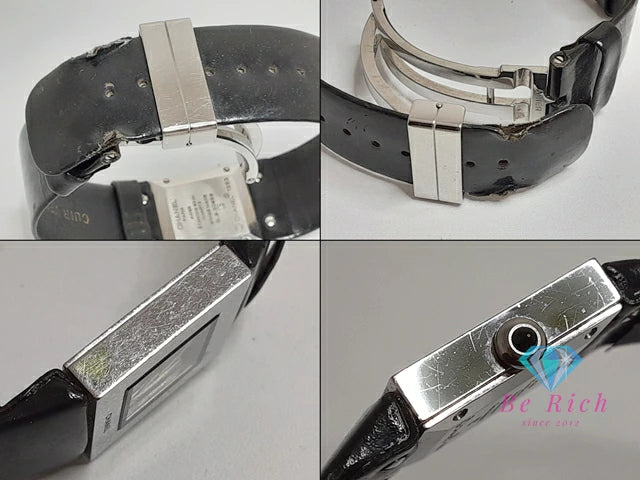 シャネル CHANEL マトラッセ レディース 腕時計 H0116 黒 ブラック SS レザー ロゴ アナログ クォーツ QZ ウォッチ 【中古】【送料無料】 bt3424