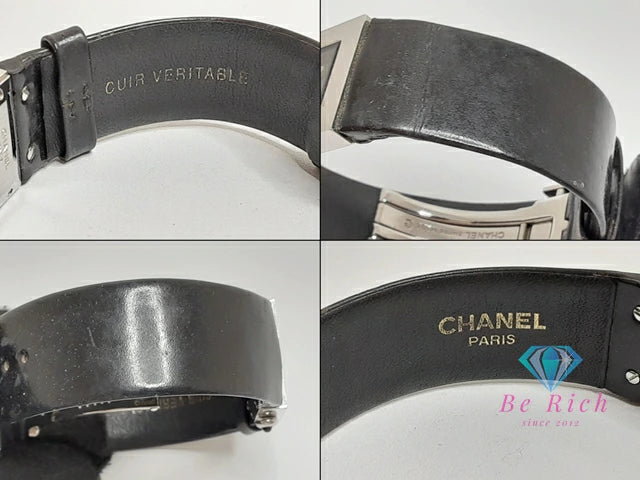 シャネル CHANEL マトラッセ レディース 腕時計 H0116 黒 ブラック SS レザー ロゴ アナログ クォーツ QZ ウォッチ 【中古】【送料無料】 bt3424