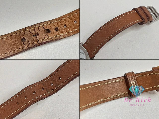 エルメス HERMES アルソー AR3.210 レディース 腕時計 白 ホワイト 茶 ブラウン SS レザー ブレス ロゴ アナログ クォーツ QZ ウォッチ Arceau 【中古】【送料無料】 bt3425