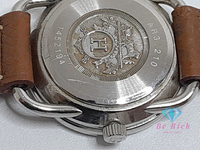 エルメス HERMES アルソー AR3.210 レディース 腕時計 白 ホワイト 茶 ブラウン SS レザー ブレス ロゴ アナログ クォーツ QZ ウォッチ Arceau 【中古】【送料無料】 bt3425
