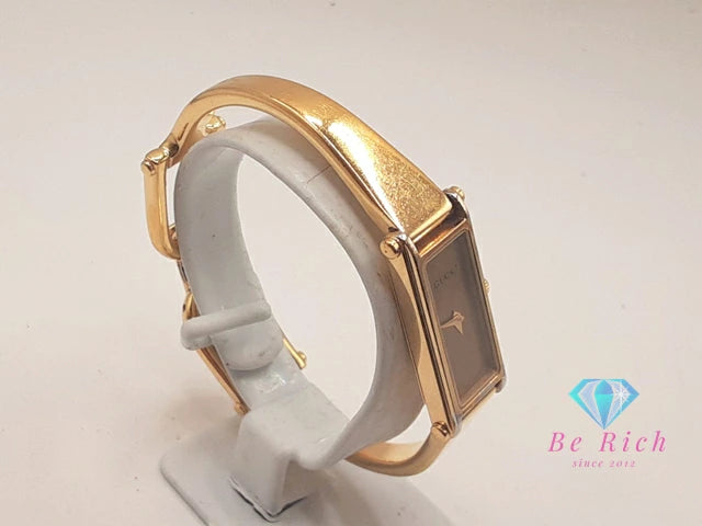 グッチ GUCCI レディース 腕時計 バングル ウォッチ 1500L ゴールド SS GP レクタンギュラー アナログ クォーツ QZ 【中古】【送料無料】 bt3444