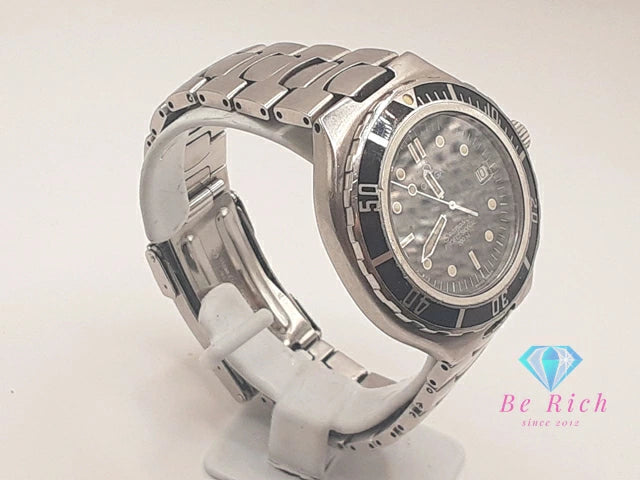 オメガ OMEGA シーマスター プロフェッショナル 200 メンズ 腕時計 デイト 396.1062 黒 ブラック シルバー SS ブレス アナログ クオーツ QZ ウォッチ SEAMASTER 【中古】【送料無料】 bt3450