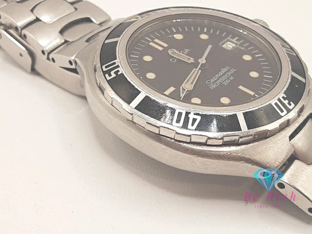 オメガ OMEGA シーマスター プロフェッショナル 200 メンズ 腕時計 デイト 396.1062 黒 ブラック シルバー SS ブレス アナログ クオーツ QZ ウォッチ SEAMASTER 【中古】【送料無料】 bt3450