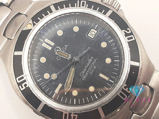 オメガ OMEGA シーマスター プロフェッショナル 200 メンズ 腕時計 デイト 396.1062 黒 ブラック シルバー SS ブレス アナログ クオーツ QZ ウォッチ SEAMASTER 【中古】【送料無料】 bt3450