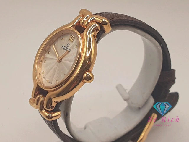 フェンディ FENDI オロロジ チェンジ ベルト レディース 腕時計 640L シルバー ブラウン 茶 SS レザー ブレス アナログ クォーツ QZ ウォッチ 替え 【中古】【送料無料】 bt3451