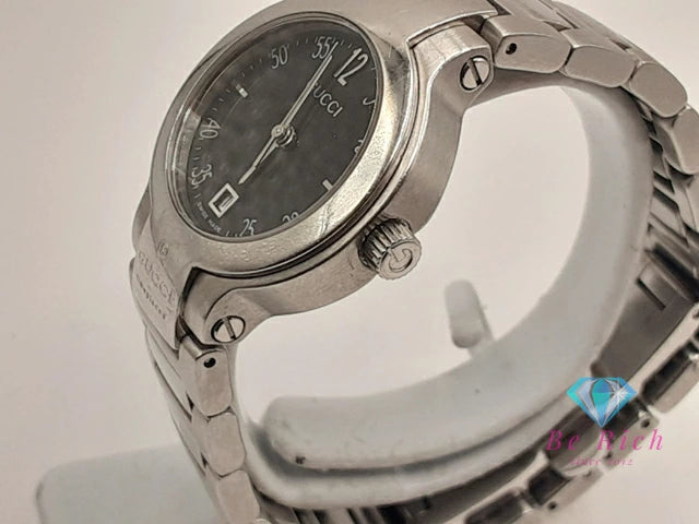 グッチ GUCCI レディース 腕時計 デイト 8900L ラウンド 黒 ブラック シルバー SS ブレス アナログ クォーツ QZ ウォッチ 【中古】【送料無料】 bt3452